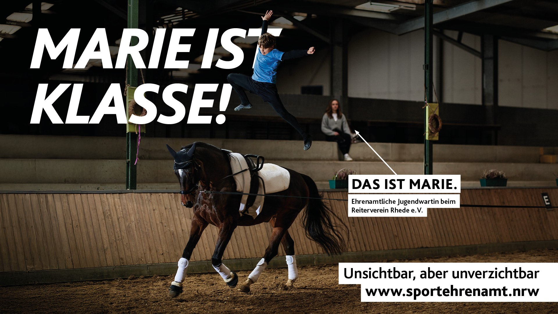 Motiv zur Offensive #SPORTEHRENAMT: Voltigieren „MARIE IST KLASSE!