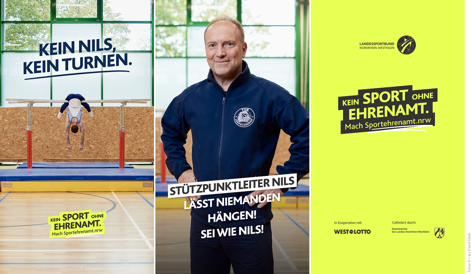Social Media Story des Motivs „Turnen“ der LSB NRW-Offensive 2026: ‚Kein Sport ohne Ehrenamt. Mach Sportehrenamt.nrw‘.