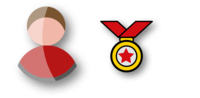 Grafik: Person plus Medaille