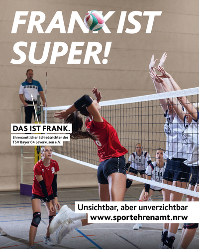 Motiv „Frank ist super!“ der Kampagne zur Offensive #SPORTEHRENAMT