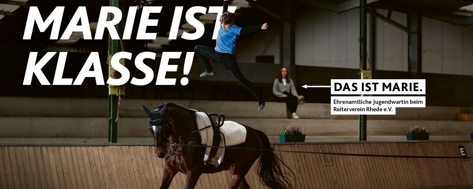 Slider-Motiv zur Offensive #SPORTEHRENAMT: Voltigieren „MARIE IST KLASSE!