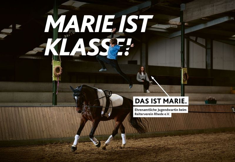 Motiv zur Offensive #SPORTEHRENAMT: Voltigieren „MARIE IST KLASSE!“ – Link zur Seite „MARIE IST KLASSE!“