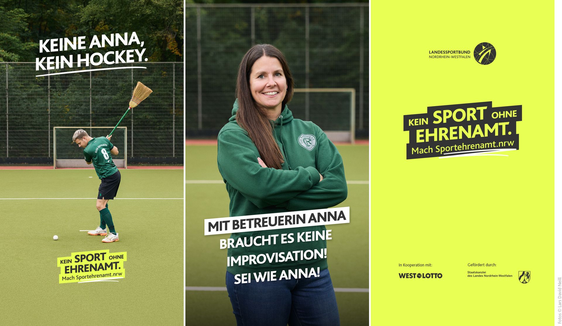 Social Media Story des Motivs „Hockey“ der LSB NRW-Offensive 2026: ‚Kein Sport ohne Ehrenamt. Mach Sportehrenamt.nrw‘.
