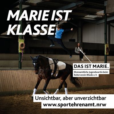Motiv zur Offensive #SPORTEHRENAMT: Voltigieren „MARIE IST KLASSE! – Format 1080X1080 px