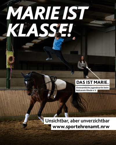 Motiv zur Offensive #SPORTEHRENAMT: Voltigieren „MARIE IST KLASSE!