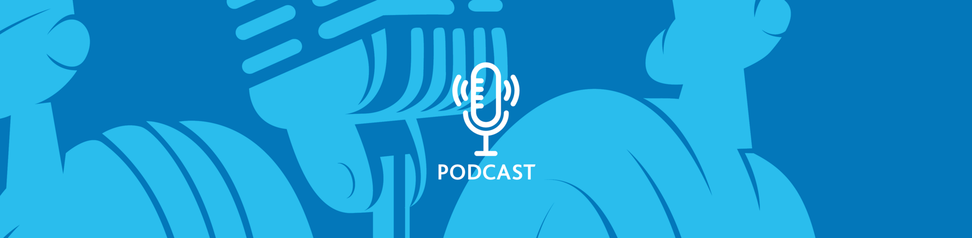 Schmuckbild zum Thema Podcast in Blau