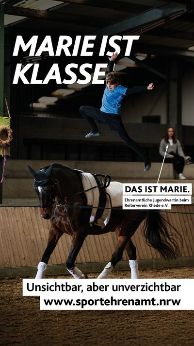 Motiv zur Offensive #SPORTEHRENAMT: Voltigieren „MARIE IST KLASSE!