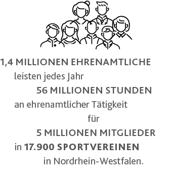 1,4 Millionen Ehrenamtliche leisten jedes Jahr 56 Millionen Stunden an ehrenamtlicher Tätigkeit für 5 Millionen Mitgl   